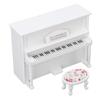 Dollhouse Piano, 1:12 Scale Wooden Miniature Piano, Miniature Piano Model with Chair Music Stool Decoration Accessories Simulation Life Scene Living