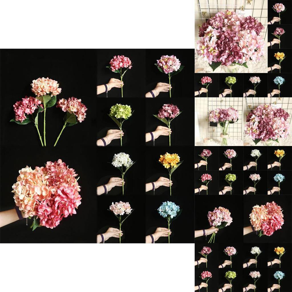 Exquisite 46cm Artificial Hydrangea Bouquet Of Real Touch Fake Silk Flowers For Bridal Wedding Home Decor