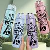 1PC Glasses Giraffe Line Art Portrait 750ml Color Plastic Sports Water Bottle Leakproof Flip Straw Lid Suitable for Sports Office Home Use