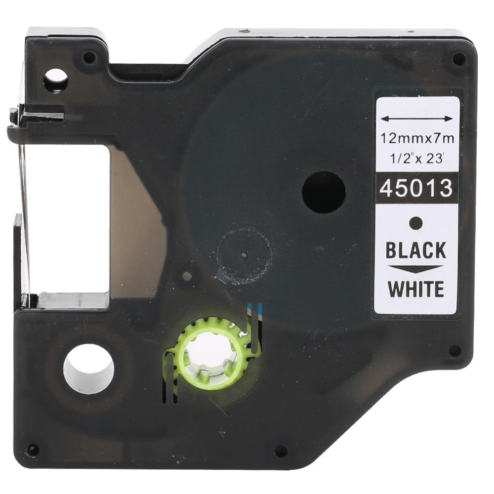 45013 Laminated Tape Black On White 12mm Width Laminated Label Tape PET Material 7m Length for DYMO LM-160/280