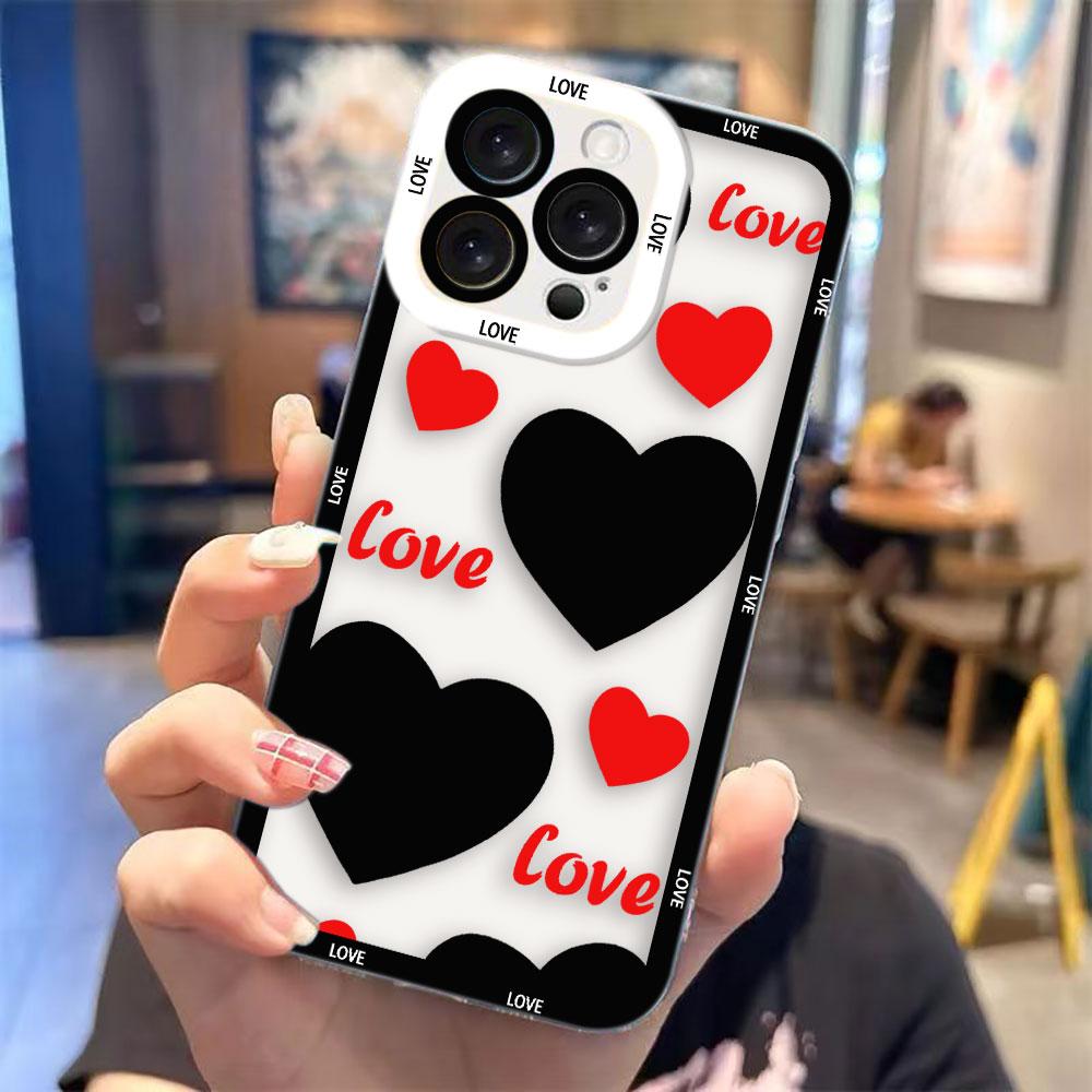 Lovely Love Heart Clear Phone Case For VIVO Y400 Y100 Y76 Y75 Y51 Y50 Y36 Y35 Y28 Y22S Y21 Y20 Y19S Y17S Y16 Y15S Y04 Case Shell