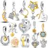 Cuentas de Cobre Alas de Ángel Cisne del Amor Abalorios de Corazón Ajuste Pulseras Originales Mujeres Joyería DIY Regalo Pulsera