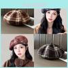 Vintage Plaid Beret Hat For Women With Sunproof And Warmth For Fall Winter Fashion