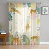Leopard Tropical Plant Modern Tulle Curtains For Living Room Bedroom Home Kitchen Window Sheer Curtains