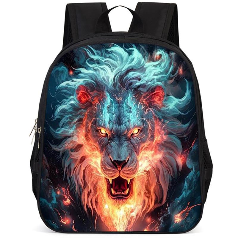 Stylish 15-inch Lion Oxford School Backpack For Boys And Girls Large Capacity And Lightweight