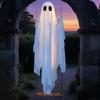 Halloween Glowing White Ghost LED Hanging Swing Ghost Horror Props with Fairy Light Indoor Outdoor Haunted House Halloween Decor
