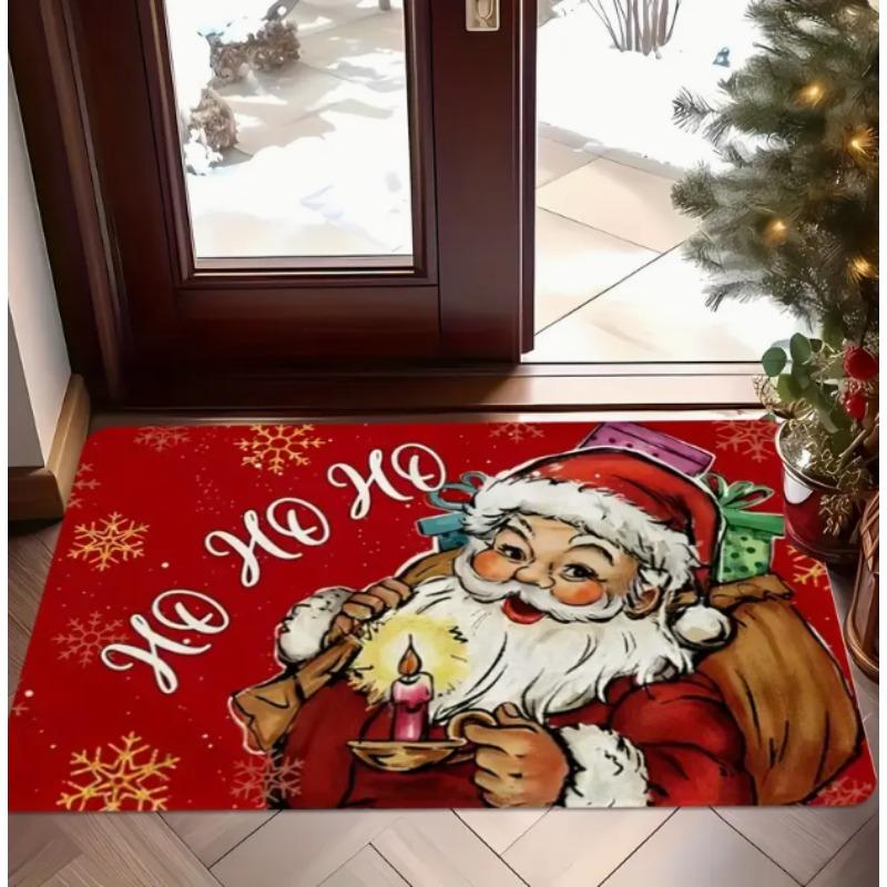 Kerstman Hohohoho Deurmat met Kerstman Feestelijke Vloermat Geschikt Rood Groen Voordeuren Vakantiehuis Decoratie Kerstmis