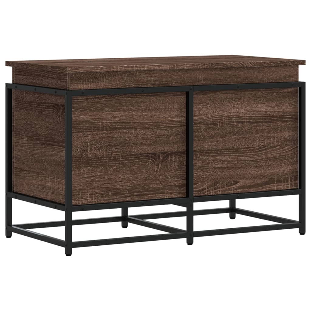 Storage Box with Lid Oak Look 80 X 40 X 51.5 Cm