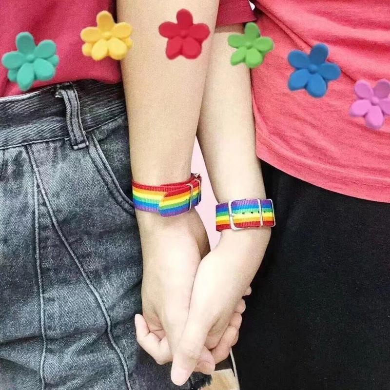 1 adet Moda Gökkuşağı Deri Örgü Bileklik Lezbiyenler Geyler Biseksüeller İçin Ayarlanabilir LGBT Charm Bileklik Gurur Arkadaşlık Takıları Hediyeler