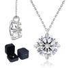 [KRKC] Moissanite Necklace for Women: Birthday Gift for Women, S925 Sterling Silver, Single Diamond (0.5/1.0/2.0/3.0/4.0ct), Artificial Diamond, 4-Pro