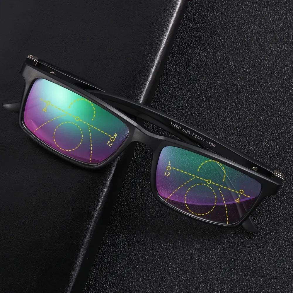Bifocal Lenses Progressive Multi-Focus Reading Glasses For Men  Anti-Blue Light Near Far Reading Glasses Metal