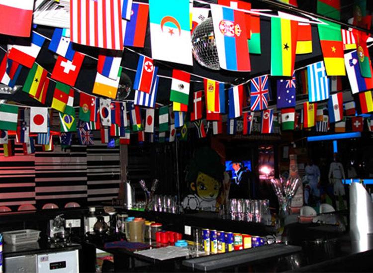 ZXZ Weltwimpelkette 14*21cm 20*30cm 100 200 Stück Fußball Nationalflagge Welt Länderflaggen Wimpelkette kleine Weltflaggen