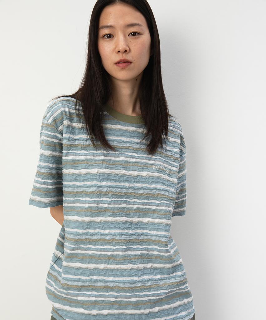THISISNEVERTHAT Wave Jacquard Tee Soft Blue