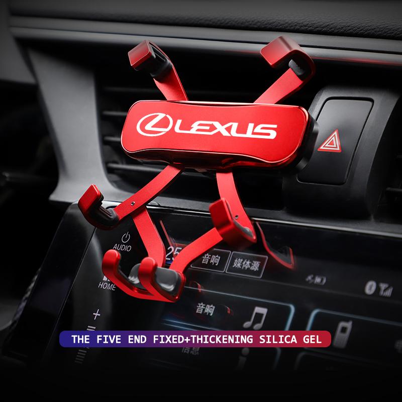 Zinklegering Bilstyling Telefonhållare Luftventilfäste Klämma för Lexus F SPORT LBX NX RX 350h 450h ES UX 300e GS GX IS LS LX CT LC RC