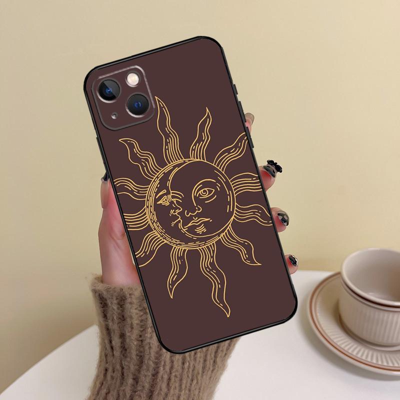 Tarot Moon Phone Case For iPhone 17 Pro Max 14 13 12 11 15 16 Pro Max Mini Plus 16e 17 Air Cover Funda
