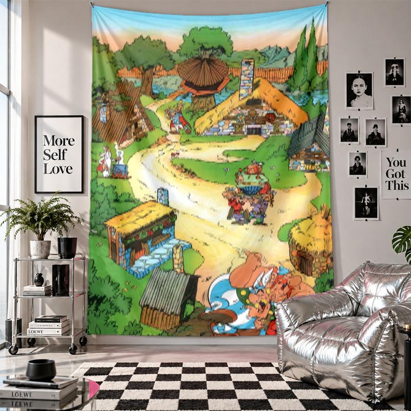 WandteppichAsterix & Obelix Kunst Hängendes Tuch Dekorative Hintergrundabdeckung für Raumdekoration