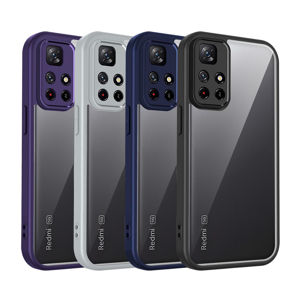 Voor Poco M4 Pro 5G Hoesje Poco M4 Pro 5G Telefoonhoesje Poco M4 Pro 5G Cover Luchtkussen Siliconen Bumper Transparant Mat Achterkant Hard