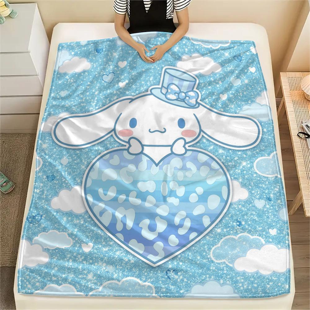 1 stk Cinnamoroll-trykk flanellteppe, Høy kvalitet for alle årstider, Hjemmeinnredning, Varme og komfort, Perfekt for julegaver