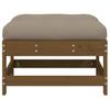 Garden Stool with Cushion Honey Brown Solid Pine Wood