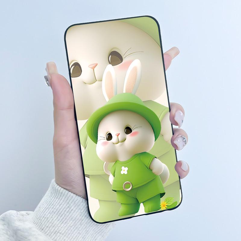 För Nokia 105 106 4G 2023 Fodral Sött Hjärta Kanin Svart Mjukt TPU Silikon Telefonfodral För Nokia105 Nokia106 4G 2023 Bumper Coque