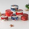 1PC Empty Candy Box Tinplate Box Storage Box Gift Box Christmas Round Christmas Gift Candy Tin Box