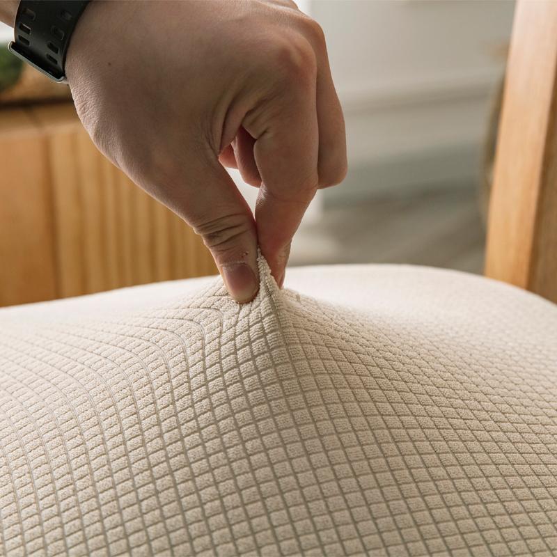 Spandex Jacquard Dining Room Chair Seat Covers WaterProof Removable Washable Elastic Cushion Upholstered Dining Chair Slipcover