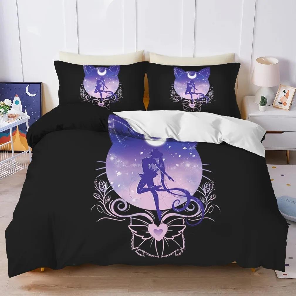 New Sailor Moon Bedding SetJapanese Anime Sailor Moon Bedding SetBeautiful Girl Quilt Cover Cute Printing Duvet Home