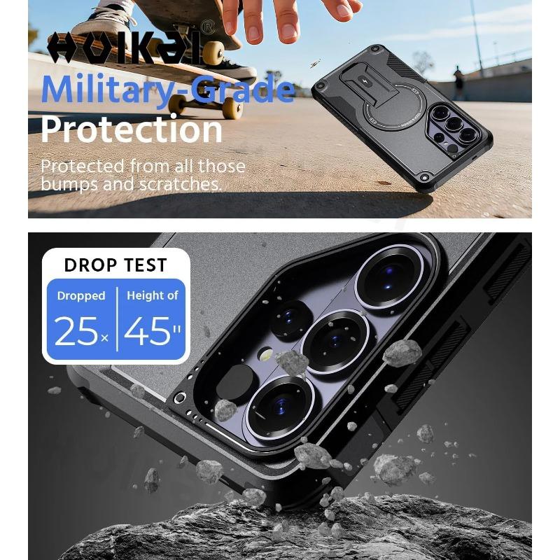 Magnetic Case For Samsung S26 Ultra S2 Ultra A7 A6 A36 A17 Protection Upright Kickstand Shockproof Back Magnetic Phone Cover