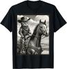 Cat Cowboy Funny Cats Kitten Riding Horse Cowboy Hat T-Shirt