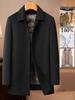 Men's 100% Wool Mid-Length Winter Coat with Detachable Down Liner