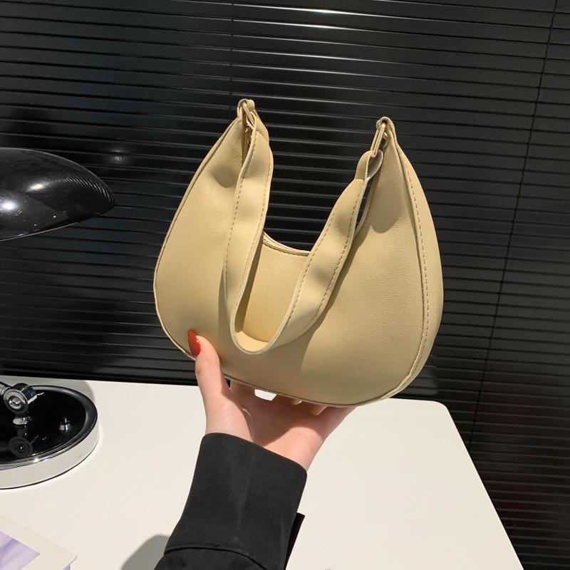 French Niche Design Bag Women's Bag Versatile Solid Color New Trendy Crescent Bag High-end Shoulder Armpit Bag
