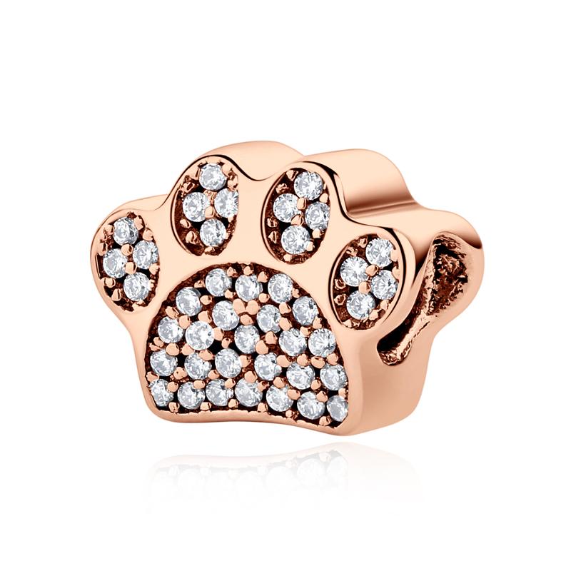 Original 925 Silver Charm Bead Love Dog Cat Paw Panda Firefly Pendant Charms Fit Bracelets Necklaces Women Jewelry