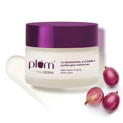 1% Resveratrol & Vitamin C Youthful Glow Moisturizer Cream| Boosts Glow | Lightweight & Quick-Absorbing | 100% Vegan | 50G