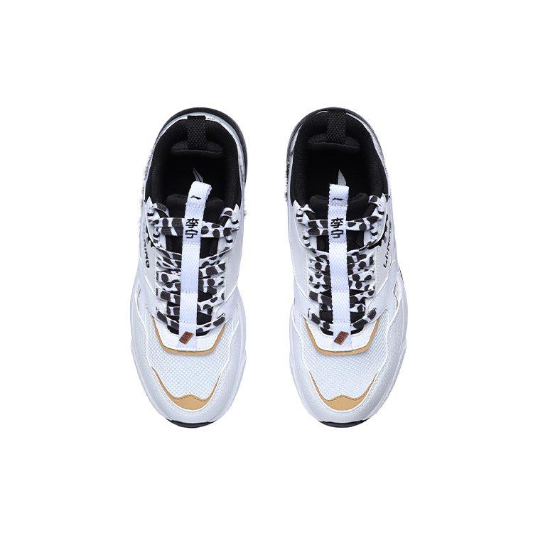 Li Ning 001 Cushioning Slip Resistant Abrasion Resistant Low Top Running Shoes Women's White Black AGCR032-4