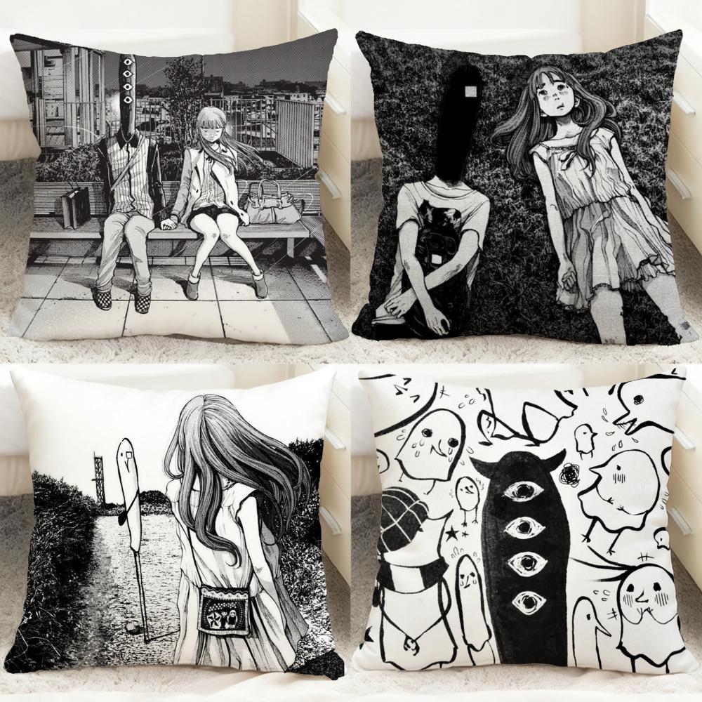 G-Goodnight P-Punpun Cushion Cover Comfortable Reversible Pillow Cover Ideal for Car Sofa Bedroom & Beyond