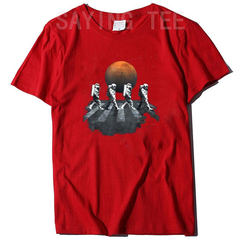 Astronauts In Walking In Space Occupy Mars T-Shirt Funny Astronaut Astronomer Scientists Graphic Tee Tops Space Lover Clothes