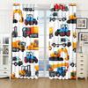 3D Cartoon Tractor Truck Excavator Bulldozer Child Curtains Blinds for Boys Room Kitchen Windows Decor Curtains 2 Panels