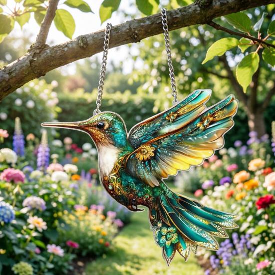 Birds Hanging Ornaments Acrylic Bird Window Decorations Colorful Sun Catchers for Christmas Trees Easter Parties Home Garden Patio Balcony