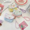 Portable Cartoon Printed Coin Purse Polyester Card Holder Floral Small Pouch  Earphone