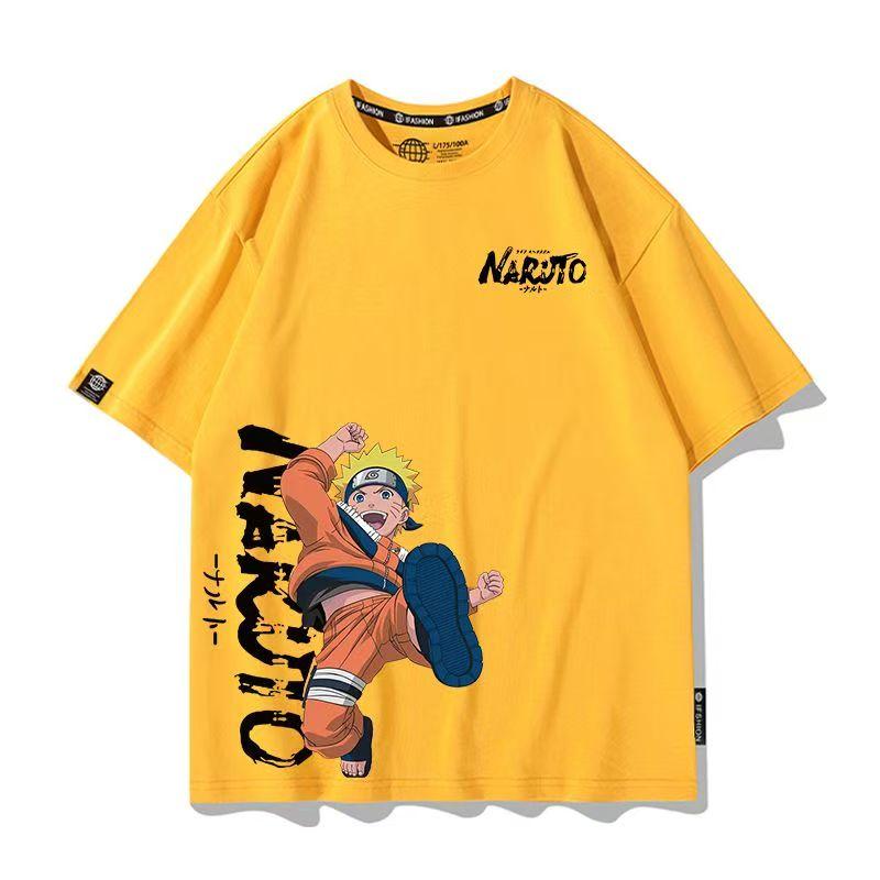 Herren Naruto Anime Grafik-T-Shirt, Sasuke Uchiha & Pain Akatsuki Oversized, Sommer Lockerer Schnitt Lässige Streetwear für Jungen & Mädchen