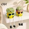 Decorative Desktop Plant Container Pineapple Tabletop Planter, Succulents Pot with Hanging Legs, Versatile Small Indoor for Organizer, Tropical Fruit