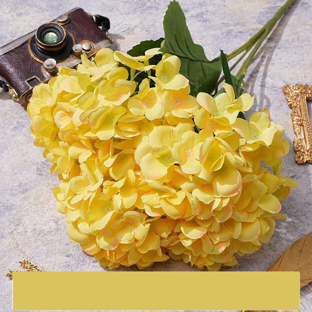 5 Heads Artificial Hydrangea Silk Simulated Decorative Fake Flowers Home Decor Wedding Floral Arrangement Wedding Bridal Bouquet