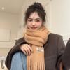 Thicken Winter Cashmere Scarves Plush Long Shawl Simple Winter Wool Scarf  Autumn Winter