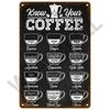 Vintage Tin Sign Plaque Metal Plate Wall Art Posters Metal Sign Retro Decor Coffee For Kitchen Bar Cafe Room Retro Iron Painting