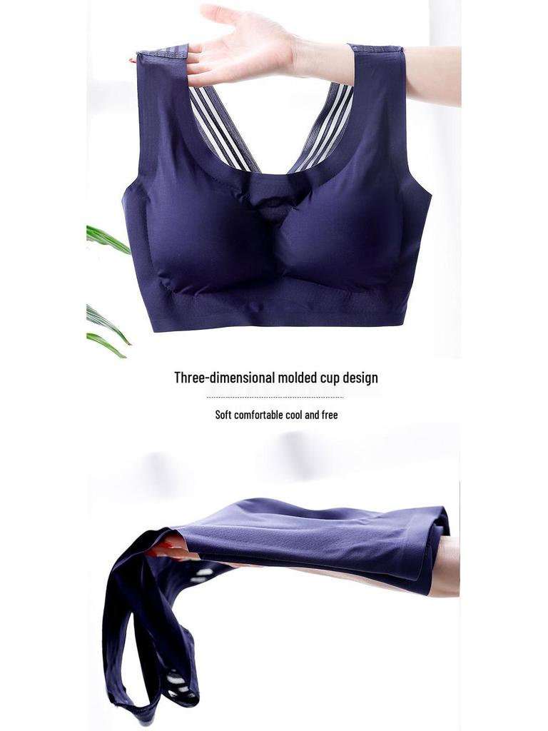 Seamless Sports Bra for Women - Plus Size, No Underwire, Sleep Support, Shockproof.