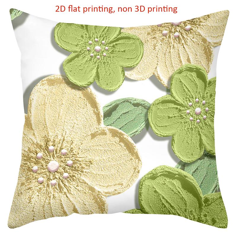 Floral Embroidered Cushion Covers D Flat Printed Polyester Pillowcase Sofa Decorative Cushion Cov Headboard Pillow