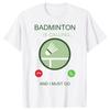 Lustiges Badminton Ruft Grafik T-Shirts Unisex Damenmode Lässiges T-Shirt 100% Baumwolle Locker Oversized T-Shirt Sommer