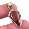 Natural Mahogany Obsidian Gemstone 925 Solid Silver Two Tone Pendant 1.25'' Q5U36