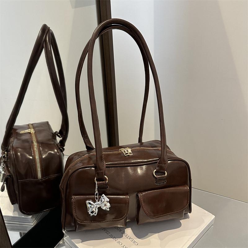 Urban Minimalist Pu Shoulder Bag With Zipper Closure For Daily Commuting