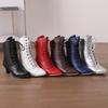 Women's High Heel Short Boots Solid Color Pointed Retro Carved Short Boots Autumn and Winter New Large Women